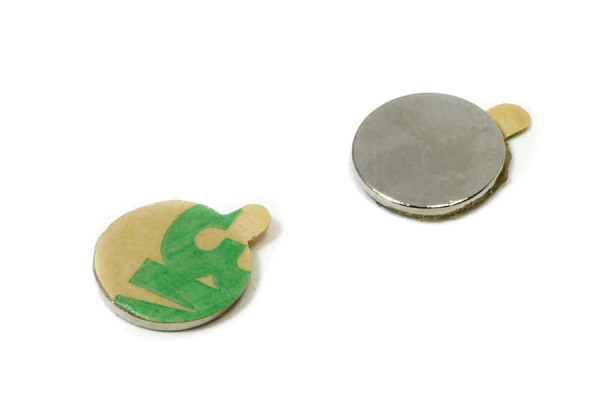 Scheibenmagnete, 9,5 x 0,75 mm, selbstklebend