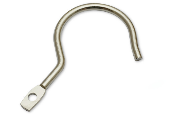 Metāla paraugu āķi, 71 mm, ar kniedes caurumu, niķelēti