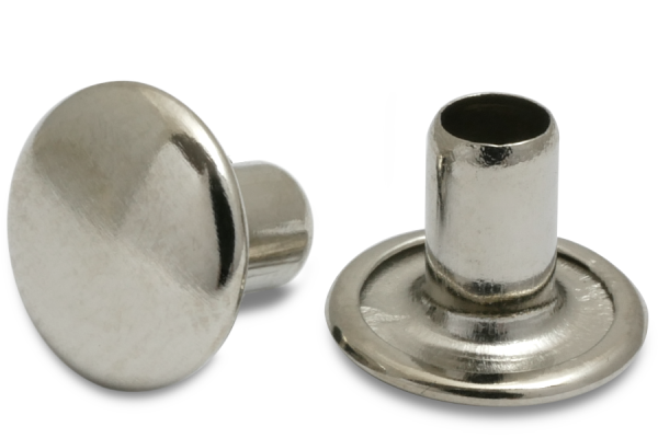 Mašīnkniedes, 4 mm Ø kātiņš, 10 mm galviņa, niķelētas