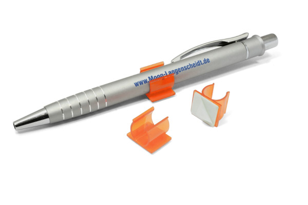 Plastmasas zīmuļu turētājs, pašlīmējošs, oranžs