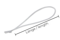 Gatavās lentes rozetes no elastīgās auklas,<BR> baltas