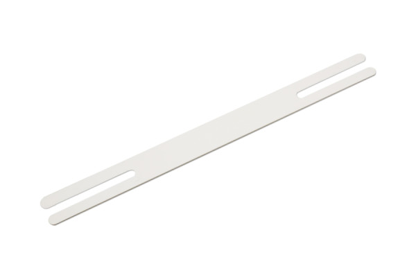 Plakanās skavas no plastmasas, plakanas, atvērtas, 150 mm, baltas