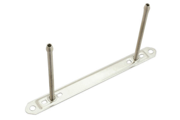 Spirālveida atsperes ar izciļņu, 65 mm uz kniedējamās plāksnes, 124 x 12 mm